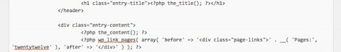 個別ページのアイキャッチ画像位置変更/content-page.phpのコード貼付け位置