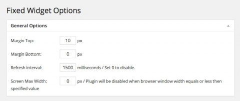 “Q2W3 Fixed Widget”の設定