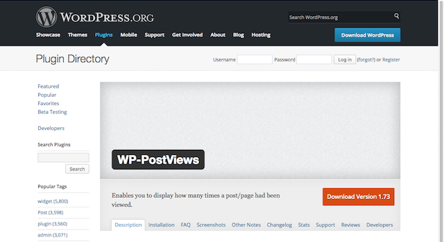 WP-PostViews:プラグインページ